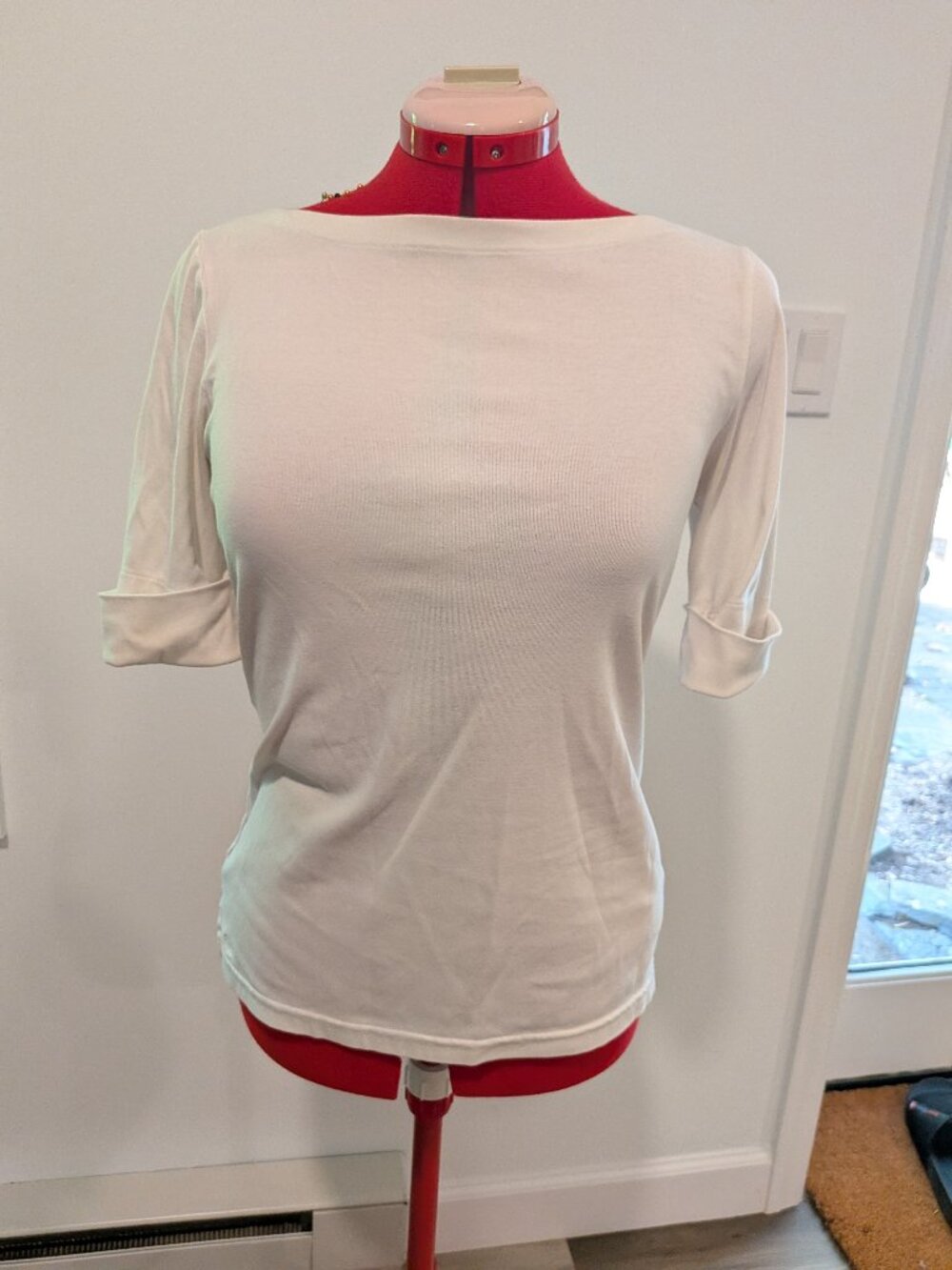 Ralph Lauren boat neck white shirt